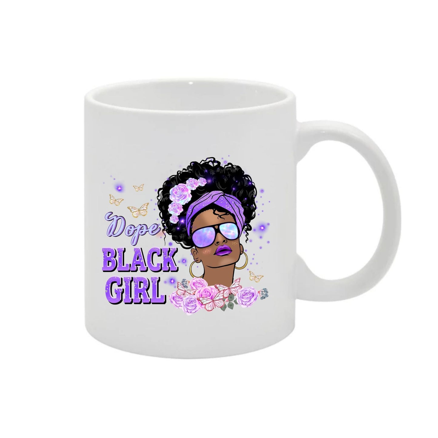 "Purple Empress Collection: Empowering Black Women's Ceramic Mugs for Style & Resilience"