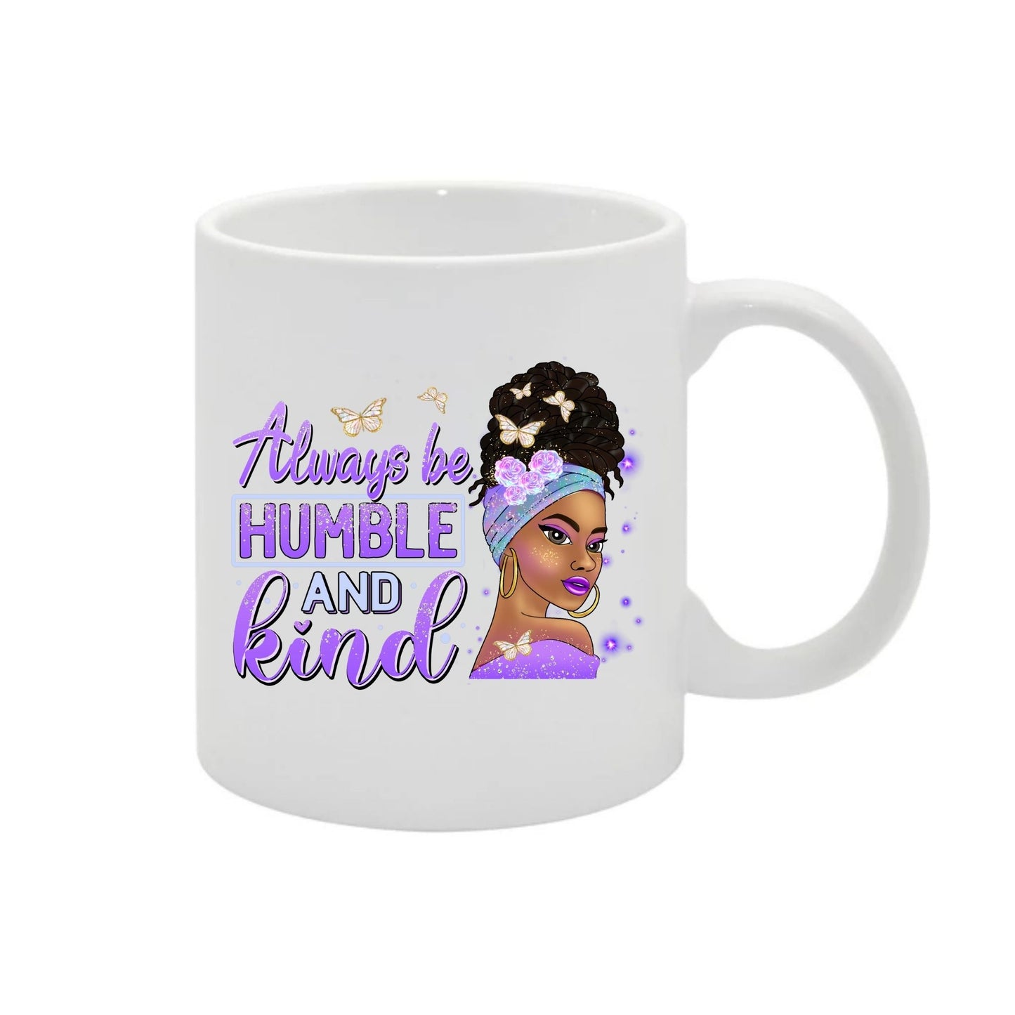 "Purple Empress Collection: Empowering Black Women's Ceramic Mugs for Style & Resilience"