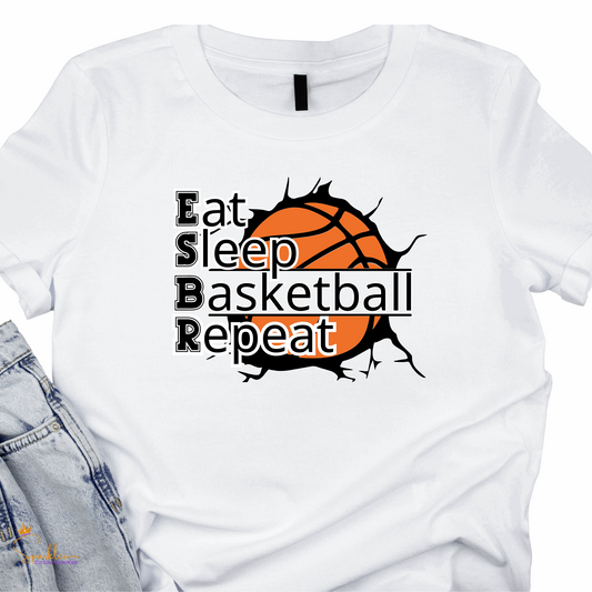 "Eat, Sleep, Basketball Repeat" Sublimation T-Shirt