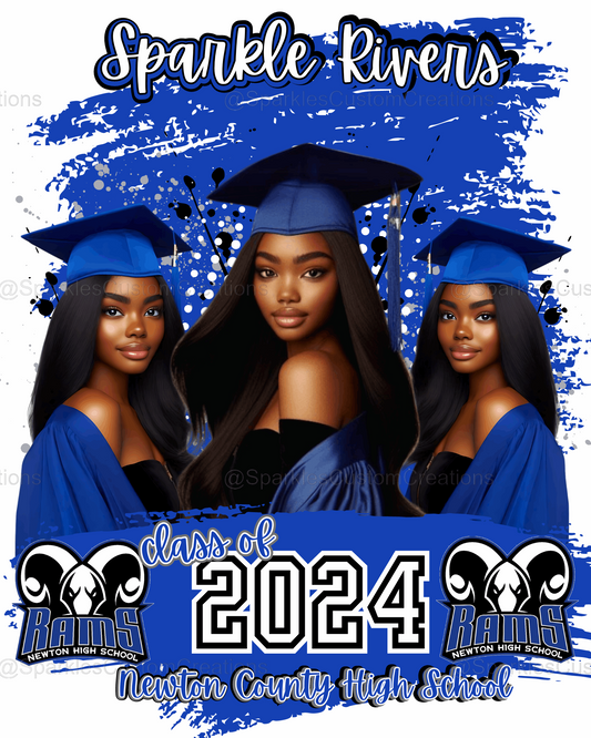 Canva Editable 2024 GRAD SHIRT TEMPLATE