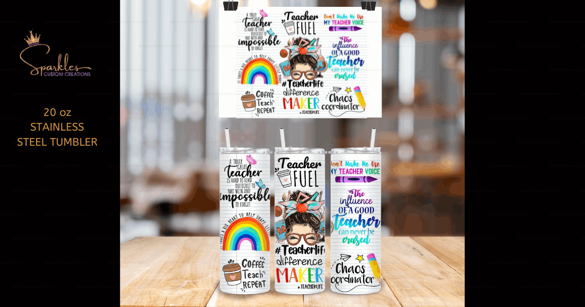 "Empowering 20 oz Tumbler: Positive Quotes for Teachers and Perfect Gifts"