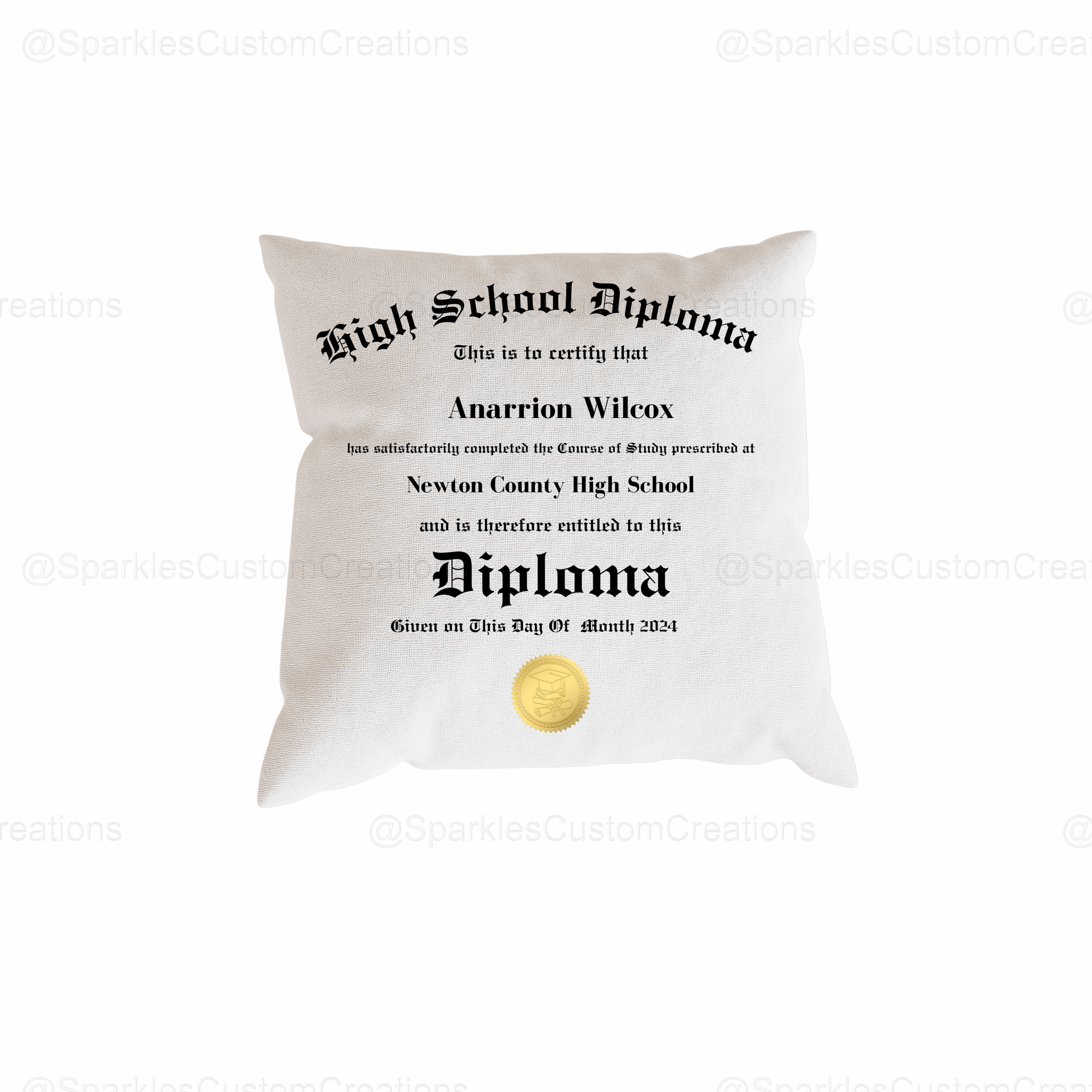 Editable High School Diploma Template for Canva