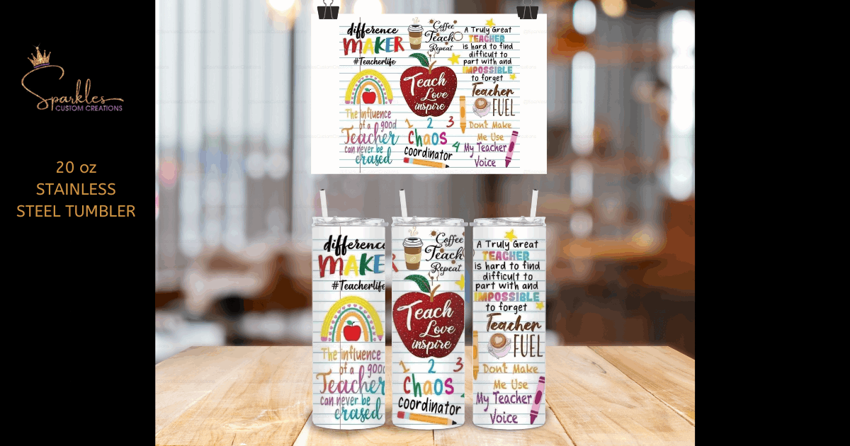 "Empowering 20 oz Tumbler: Positive Quotes for Teachers and Perfect Gifts"