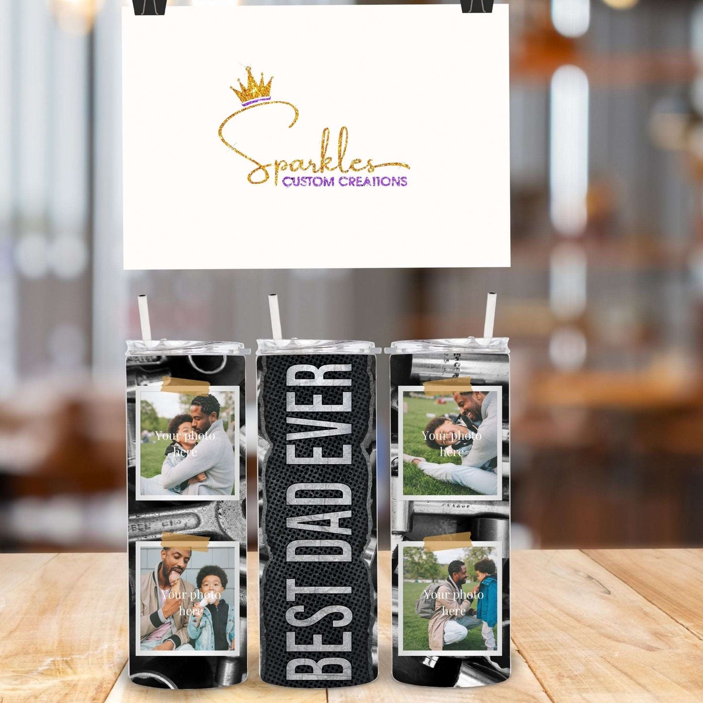 Custom 20 oz Photo Tumbler for Dad – Personalized Drinkware for Cherished Memories"