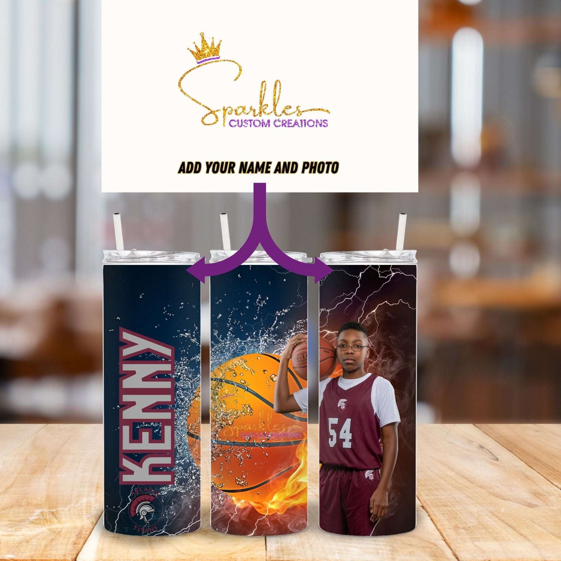 Customizable Basketball Tumbler