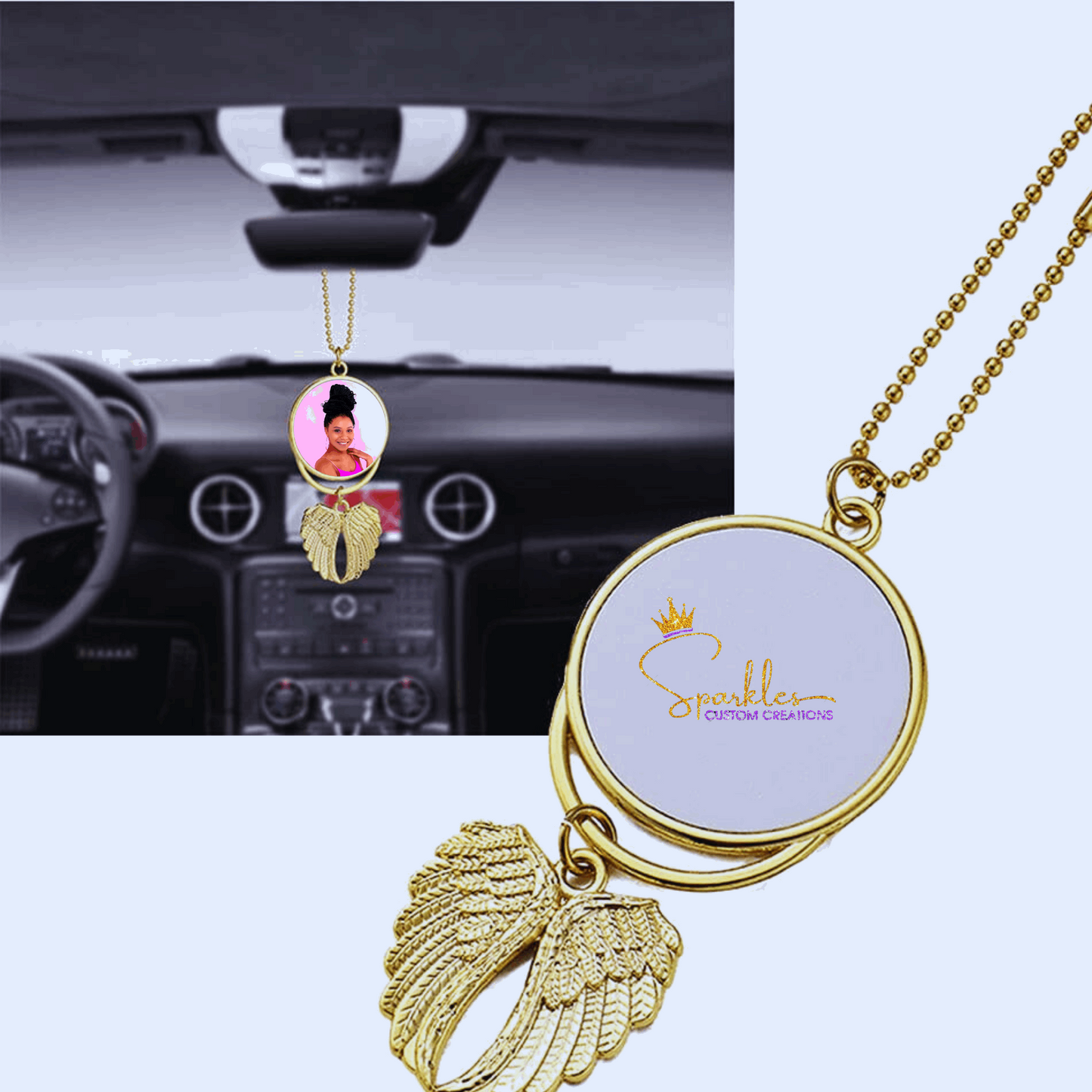 Memorial Angel Wing Car Hanging Ornament