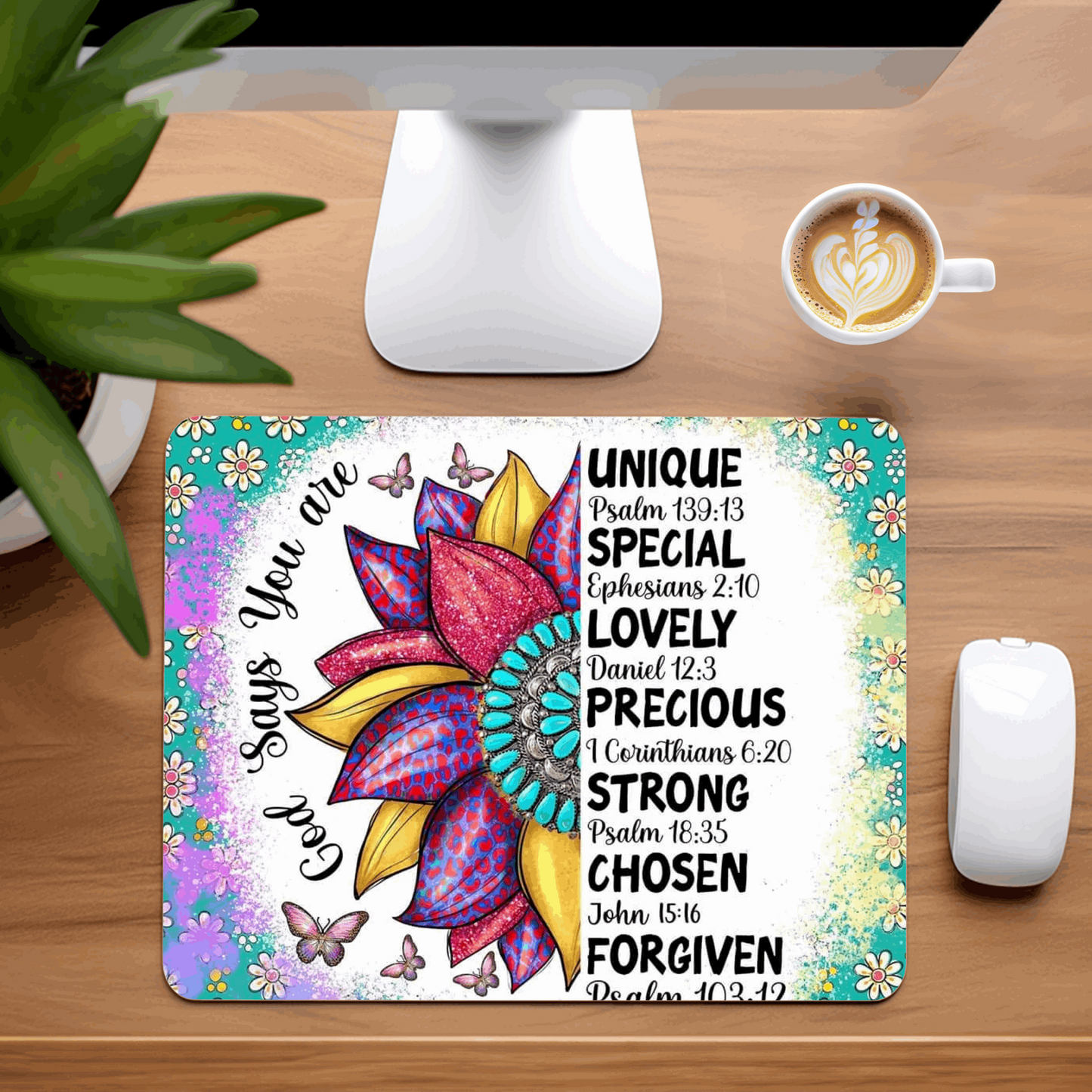 Divine Affirmation Desk Mousepad