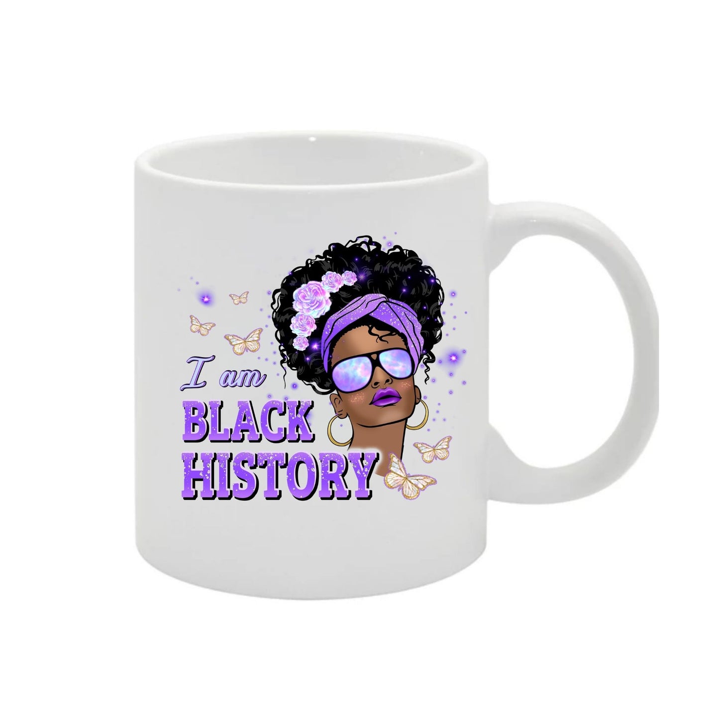 "Purple Empress Collection: Empowering Black Women's Ceramic Mugs for Style & Resilience"