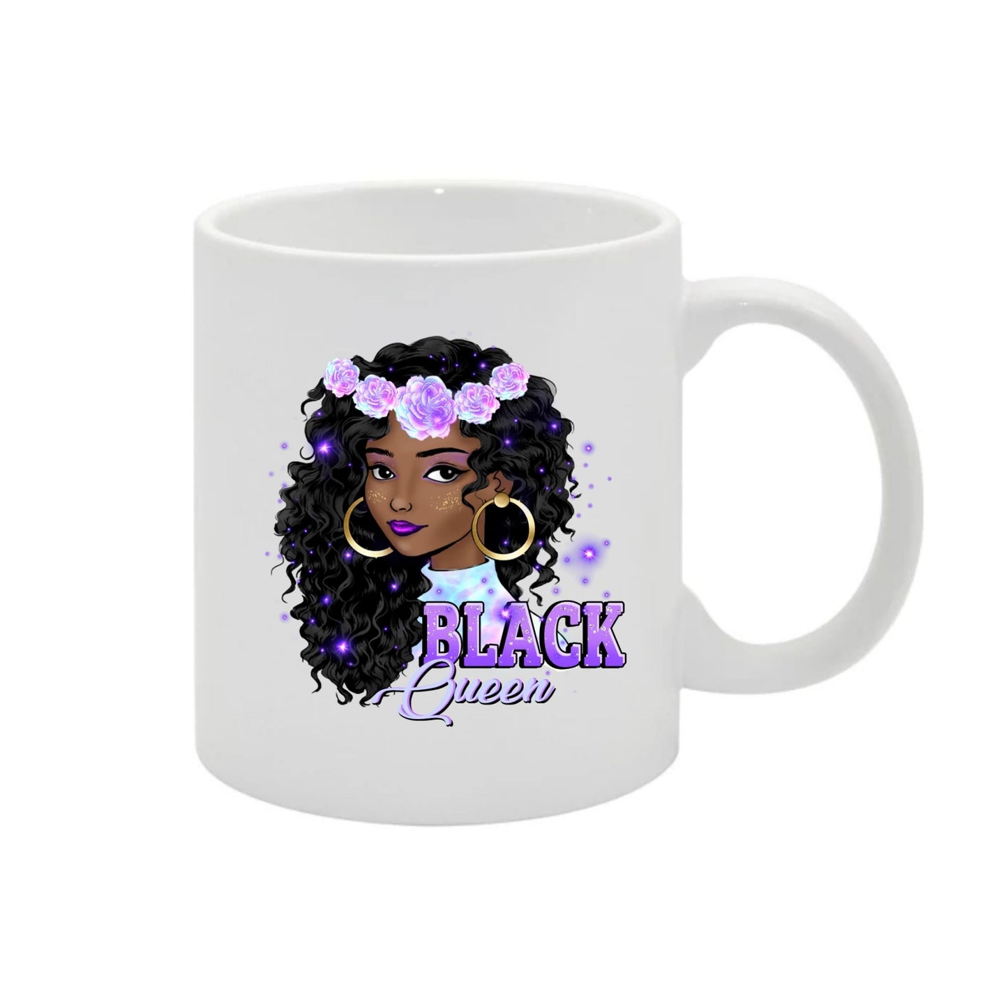 "Purple Empress Collection: Empowering Black Women's Ceramic Mugs for Style & Resilience"