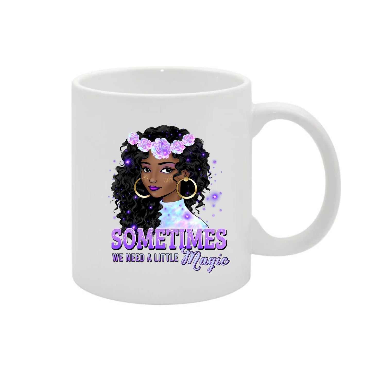 "Purple Empress Collection: Empowering Black Women's Ceramic Mugs for Style & Resilience"