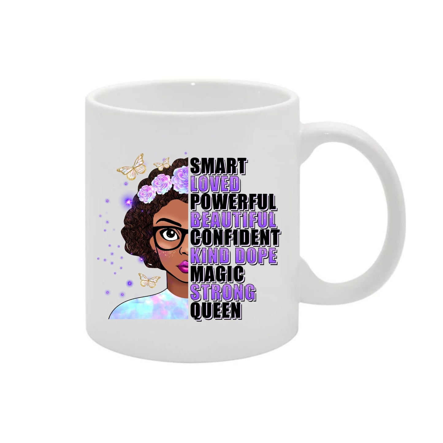 "Purple Empress Collection: Empowering Black Women's Ceramic Mugs for Style & Resilience"