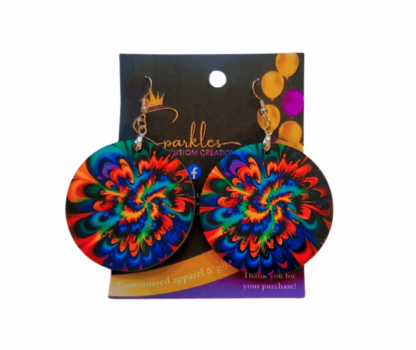 Vibrant Mandala Sublimation Earrings - Artistic & Lightweight