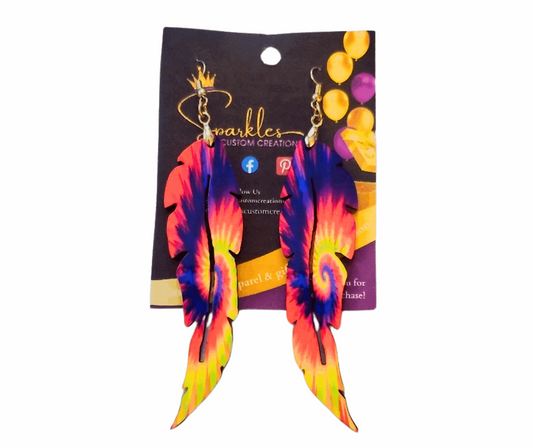 Phoenix Feather Sublimation Earrings - Lightweight & 4 Inches Long