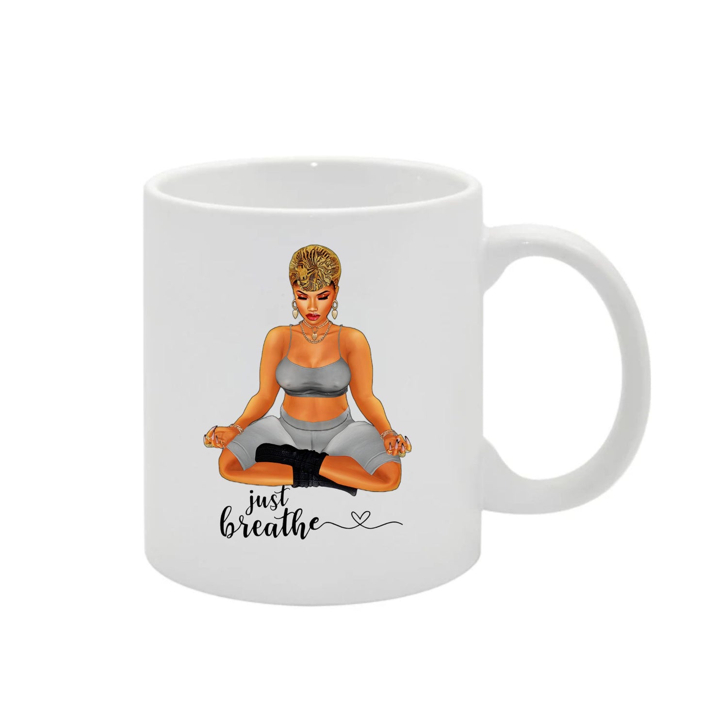 Serenity with 'Just Breathe' Meditation Mug